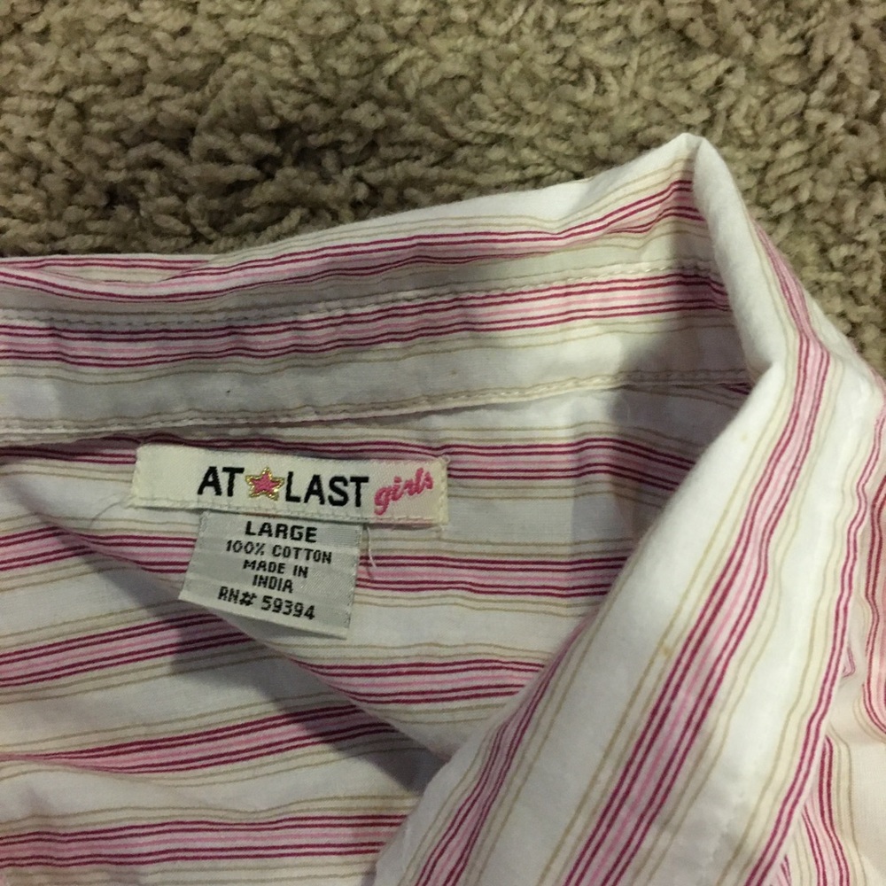 Pink Striped Button Up - Picture 2 of 2